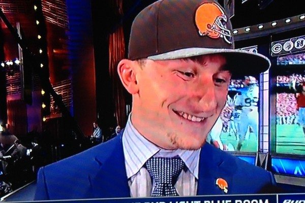 Johnny Manziel Smiling at NFL Draft